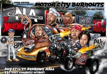 The Meatmen/Tesco Vee/Touch & Go: Motor City Burnouts Dane Vermeulen, the Meatmen in a Weinermobile, Tesco Vee and John Brannon.